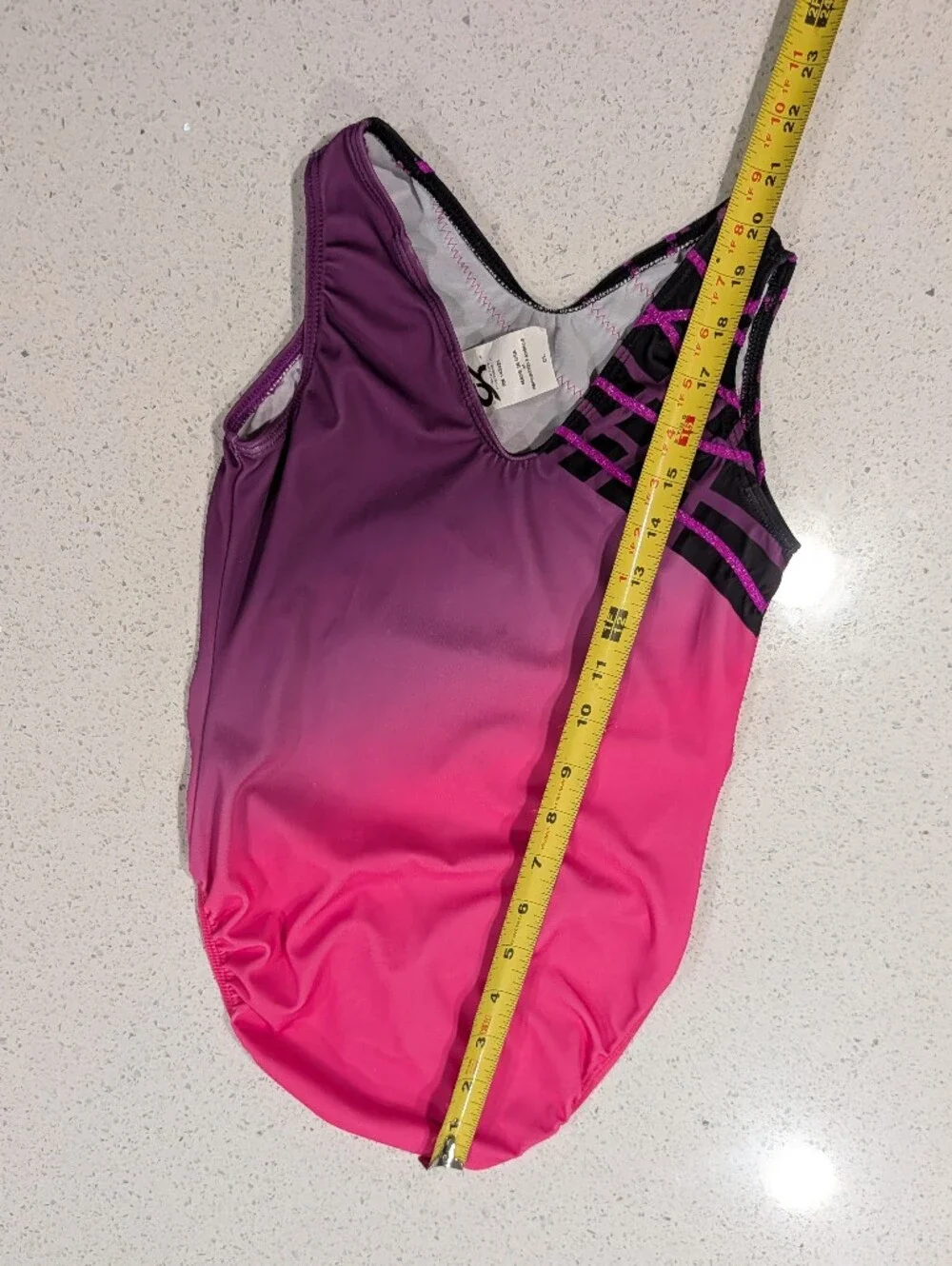 BLUSHING BEAUTY GK ELITE Gymnastic Dance Leotard CL LARGE OMBRE Pink Purple $51